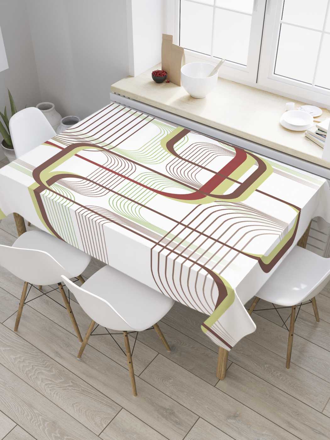 

Скатерть прямоугольная JoyArty "Преломленные линии" из сатена, 180x145 см, Преломленные линии