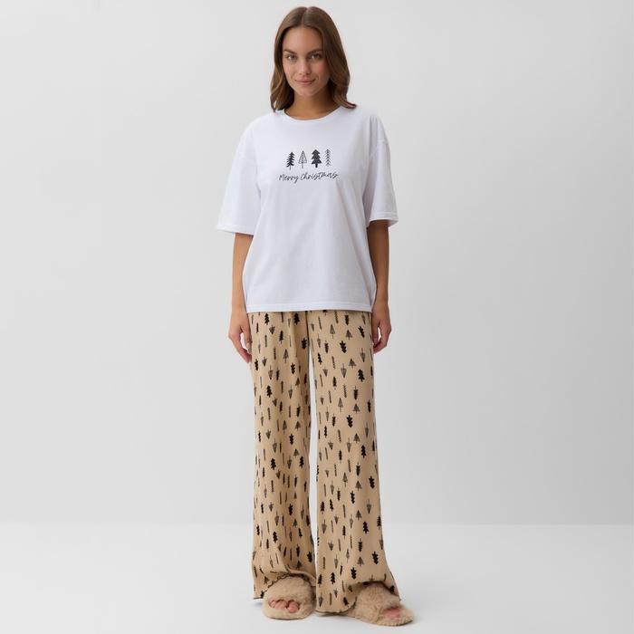

Пижама женская KAFTAN 10480209 белый/бежевый 44-46 RU, 10480209