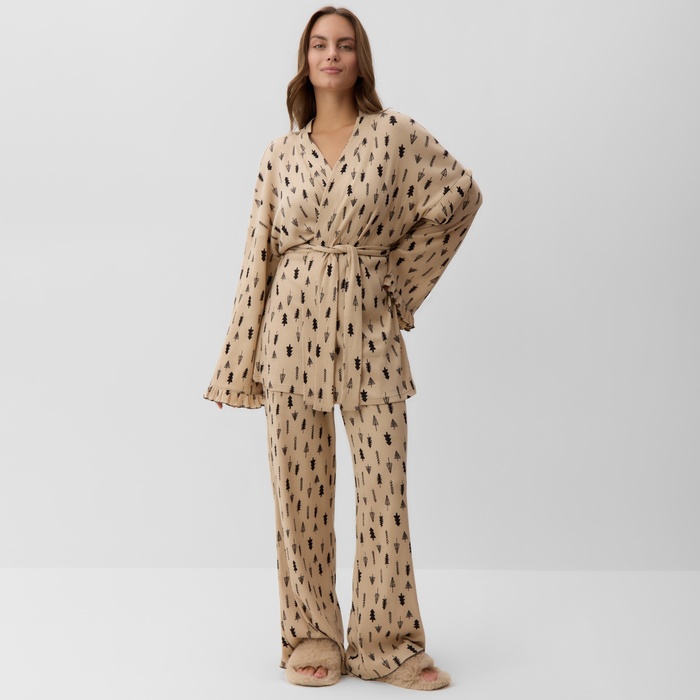 

Пижама женская KAFTAN 10480214 бежевая 44-46 RU, Бежевый, 10480214