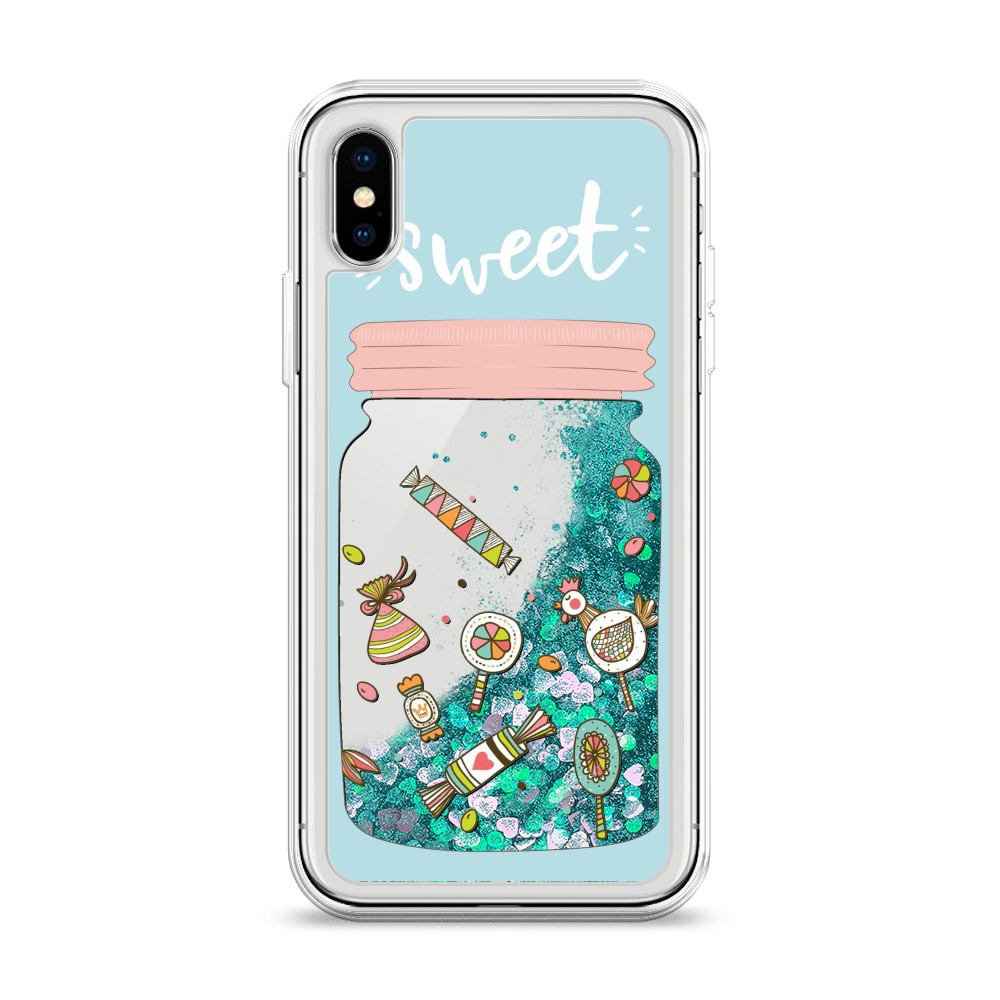 

Жидкий чехол с блестками "Конфетки в банке" на Apple iPhone X (10), 11095-1