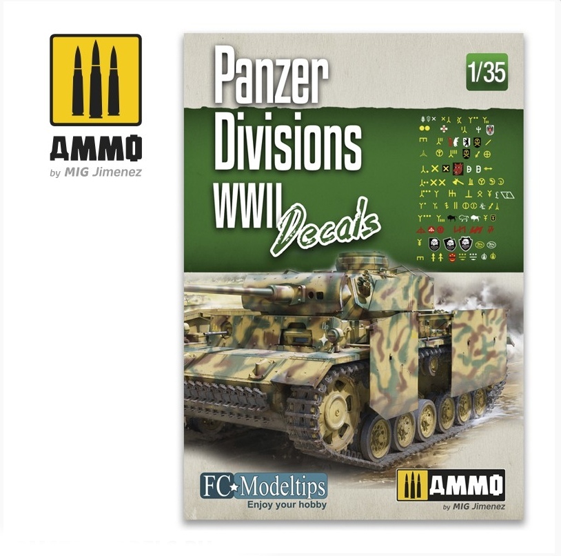 

AMIG8061 Ammo Mig Маркировки немецких танковых дивизий ВМВ Декали PANZER DIVISIONS WWII. D, Однотонный, 8432074080619