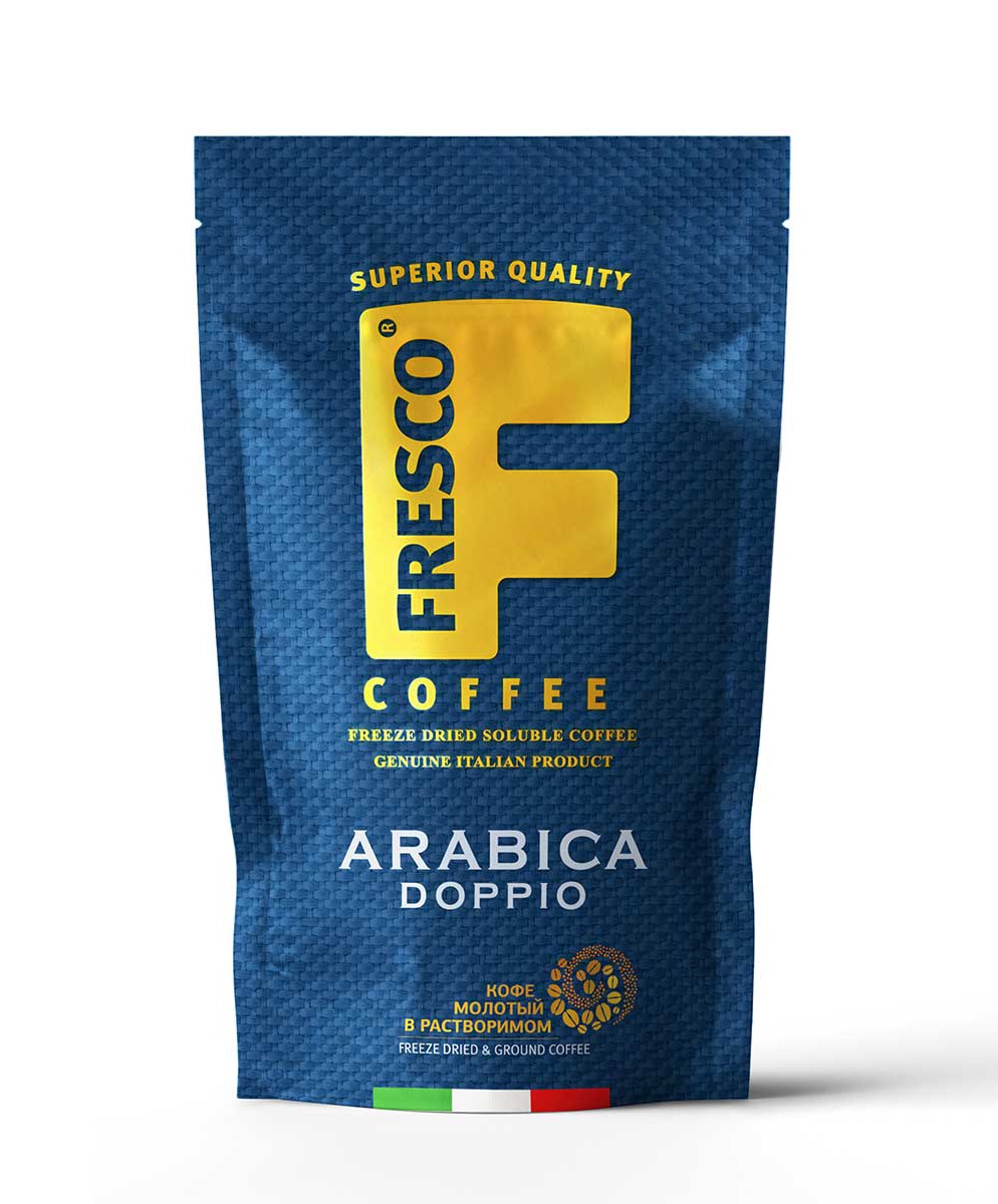 Кофе сублимированный Fresco Arabica Doppio с добавлением молотого 75 г