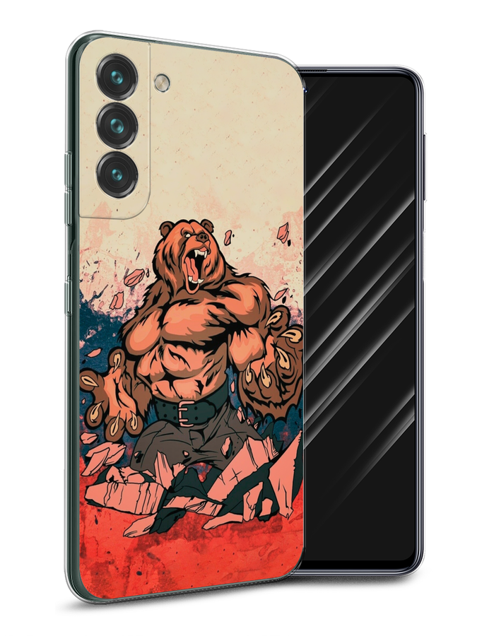 

Чехол Awog на Samsung Galaxy S22 / Самсунг S22 "Медведь с флагом РФ", Коричневый;синий;красный, 2103850-2
