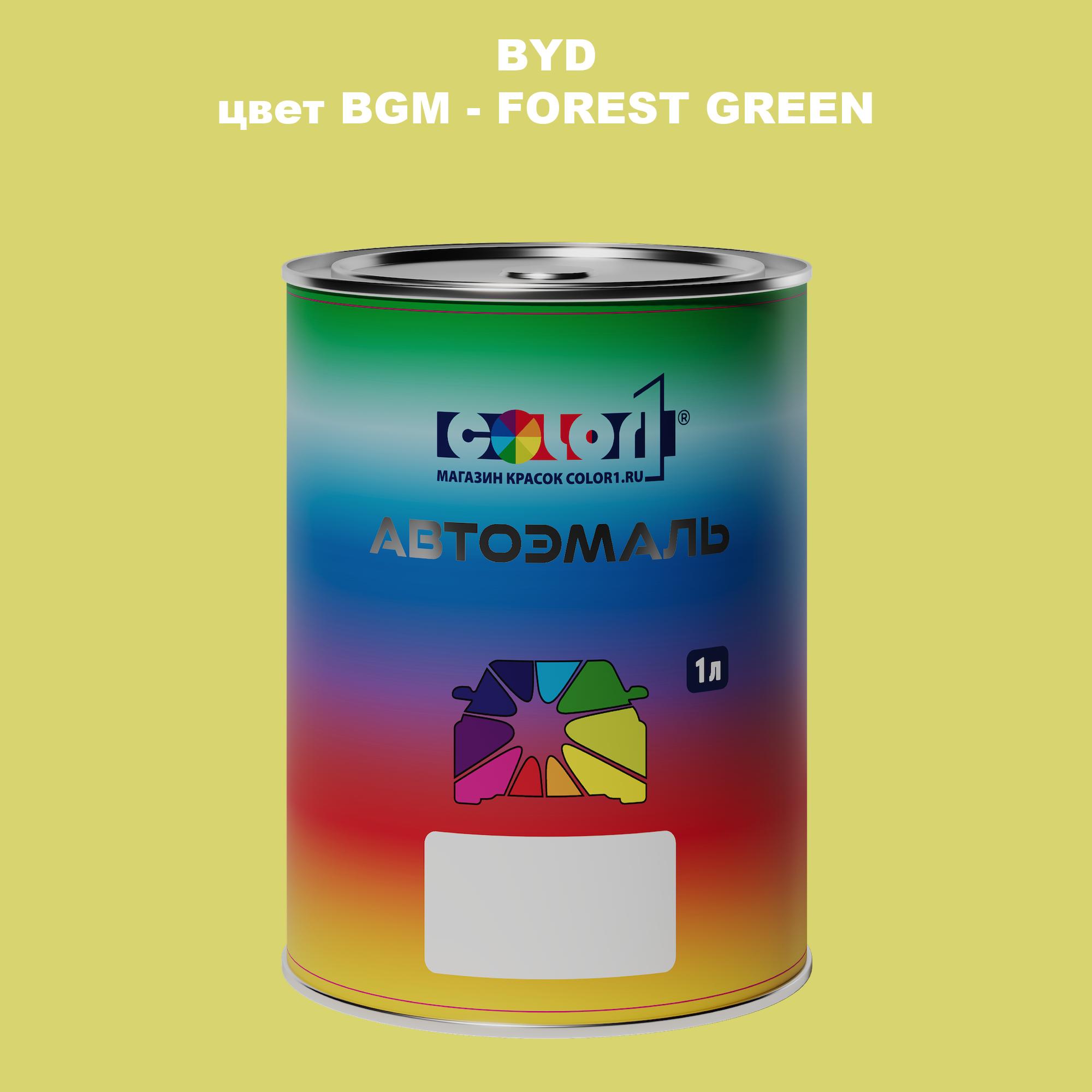 

Автомобильная краска COLOR1 для BYD, цвет BGM - FOREST GREEN, Прозрачный