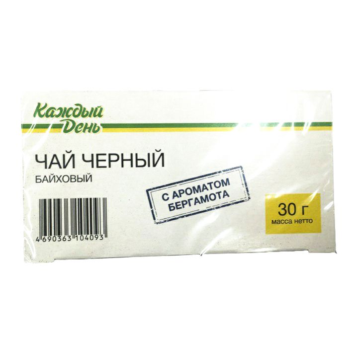 Чай черный Каждый день с бергамотом в пакетиках 1;5 г х 20 шт