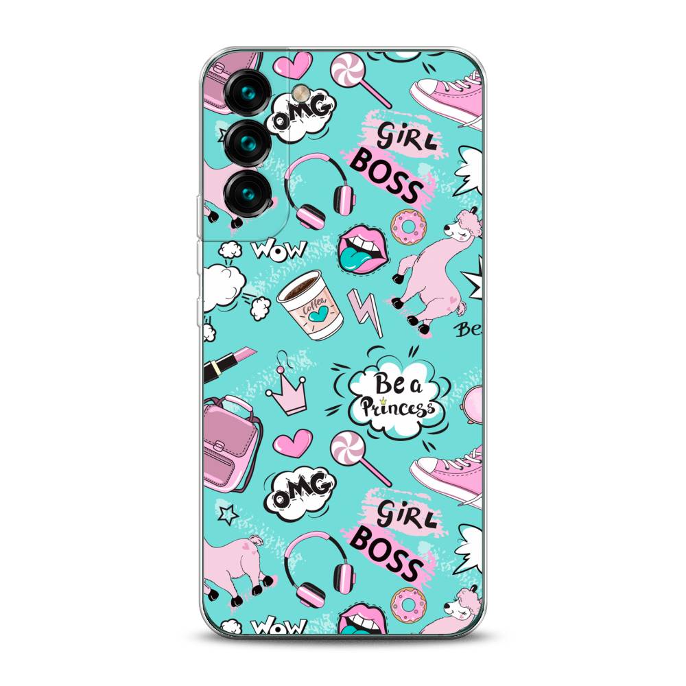 

Чехол Awog на Samsung Galaxy S22 / Самсунг S22 "Стильная лама", Голубой;белый;розовый, 2103850-1