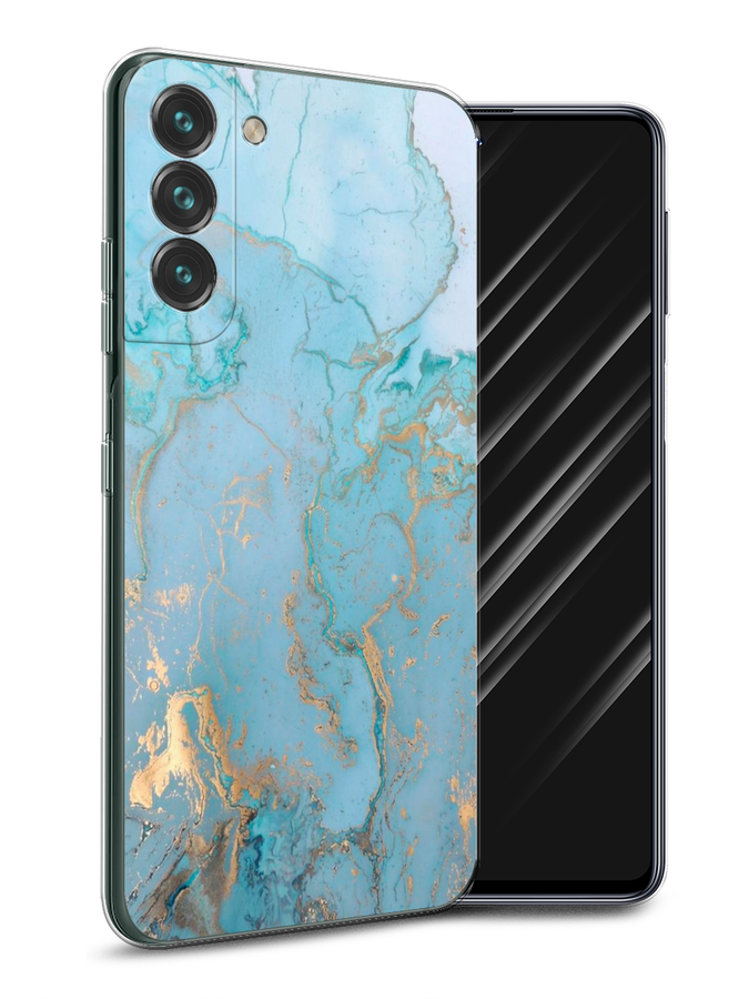 

Чехол Awog на Samsung Galaxy S22 / Самсунг S22 "Голубой мрамор рисунок", 2103850-3