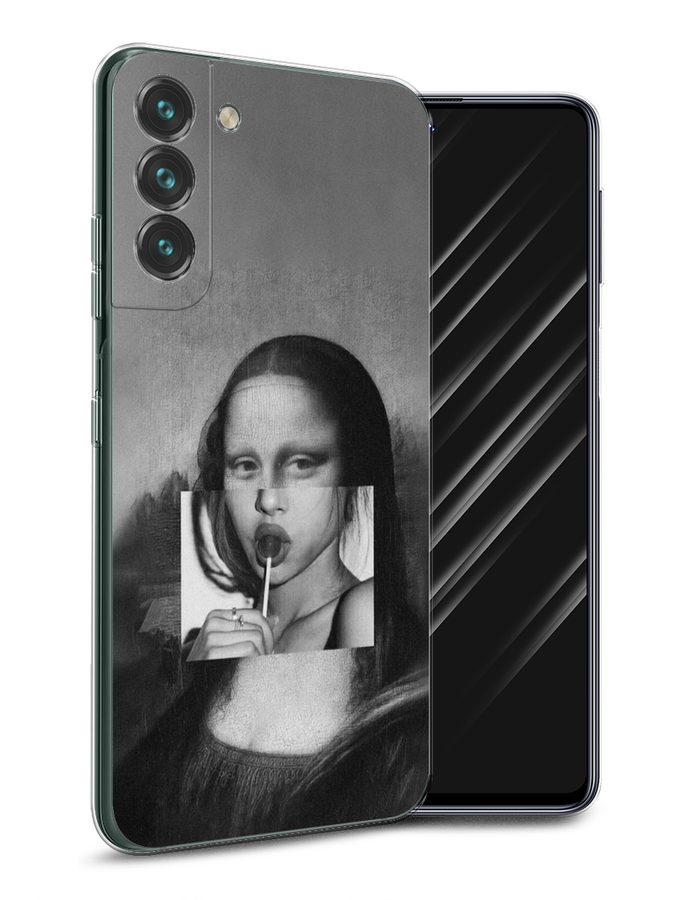 

Чехол Awog на Samsung Galaxy S22 / Самсунг S22 "Mona Lisa sucking lollipop", Серый, 2103850-9