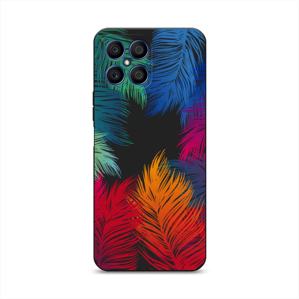 

Чехол Awog на Honor X8 "Рамка из перьев", Красный, 6107652-1
