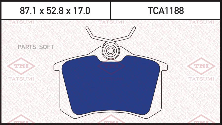 

Тормозные колодки Tatsumi задние для AUDI A3 96-/Volksagen Golf 92-/Skoda Octavia TCA1188