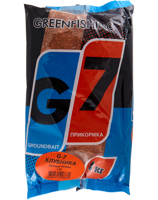 Прикормка GreenFishing G7 Клубничный микс 1 кг, 425003