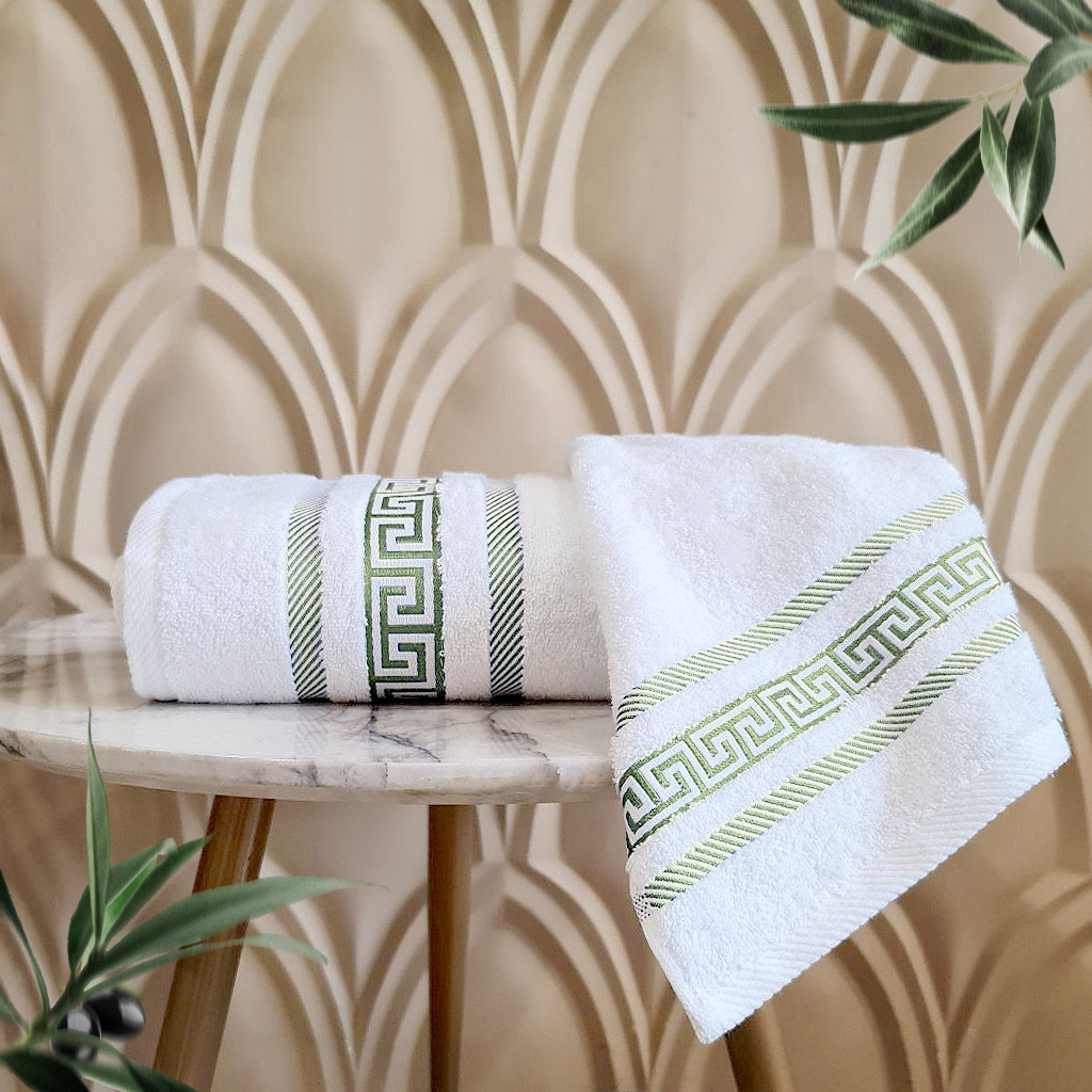 

Safia Home 5024 Полотенце махровое Safia Santorini 50х85 1001/1177 бел-оливка