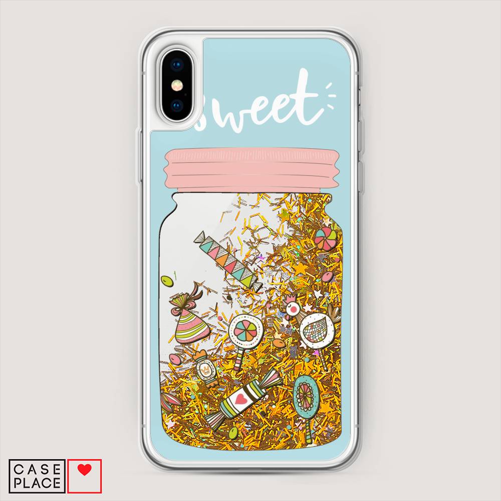 

Жидкий чехол с блестками "Конфетки в банке" на Apple iPhone XS Max (10S Max), 11990-1