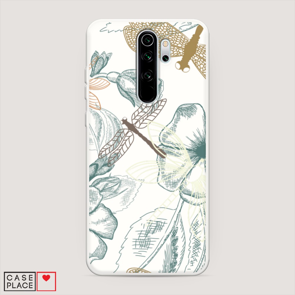

Матовый силиконовый чехол "Тени стрекоз" на Xiaomi Redmi Note 8 Pro