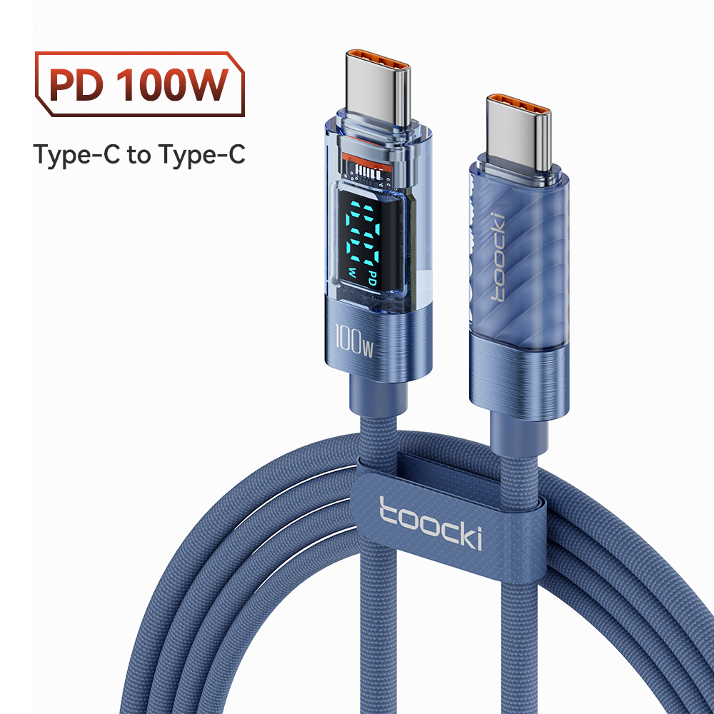 Кабель USB Type-C-USB Type-C Toocki 1 м голубой