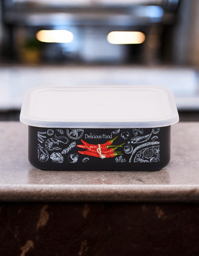 

Лоток с крышкой эмалированный Appetite Chilli 1 л, Черный