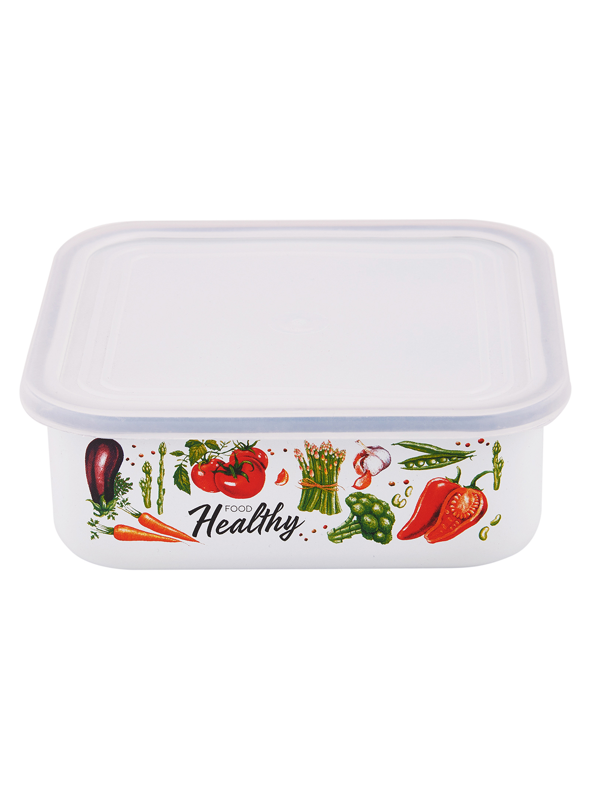 

Лоток с крышкой эмалированный Appetite Veggies 1 л, Белый