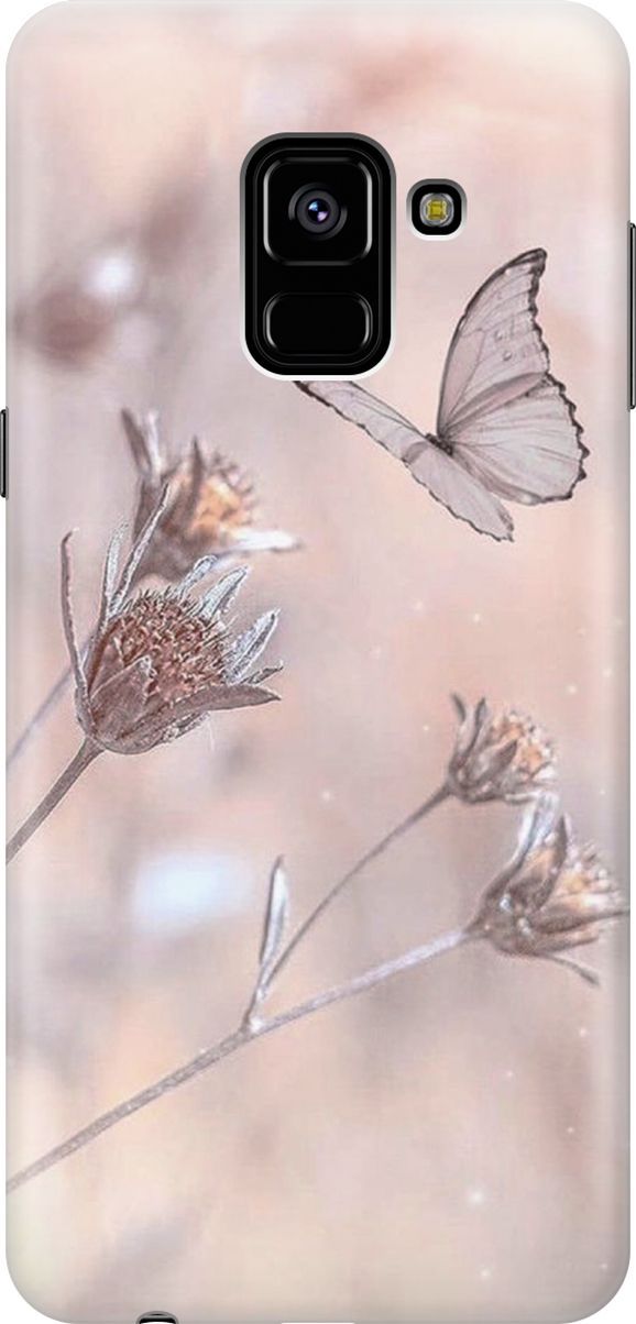 

Силиконовый чехол на Samsung Galaxy A8 (2018) с принтом "Бабочка", Белый;розовый, 7216