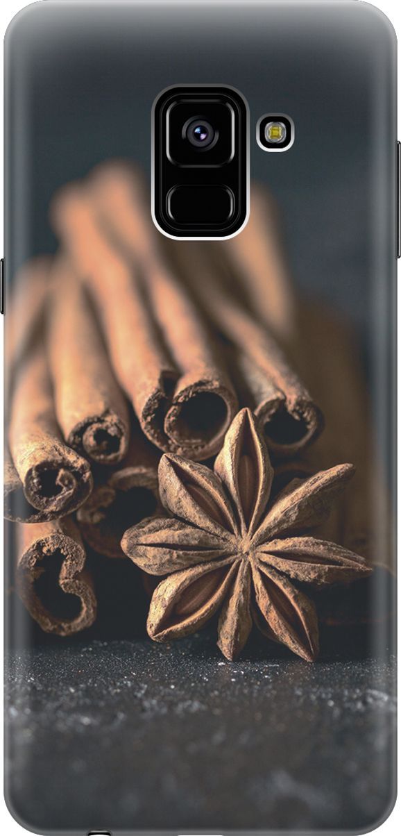 

Силиконовый чехол на Samsung Galaxy A8 (2018) с принтом "Корица", Коричневый;серый, 7217