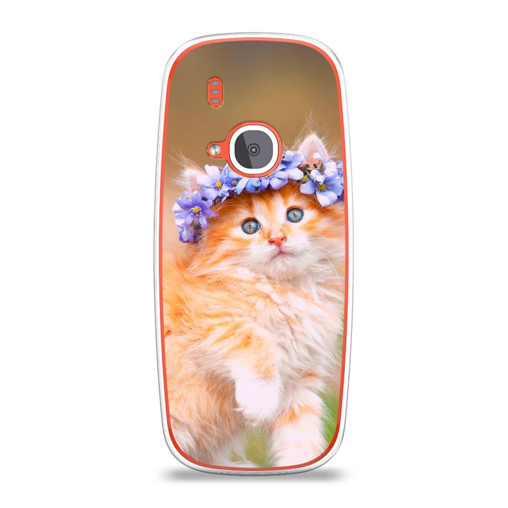 

Чехол Awog на Nokia 3310 (2017) / Нокиа 3310 (2017) "Рыжий кот в венке", Коричневый;синий, 120550-1