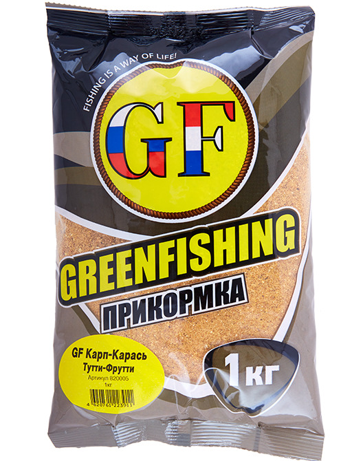 Прикормка GreenFishing GF Карп-Карась Тутти-Фрутти 1 кг, 820005