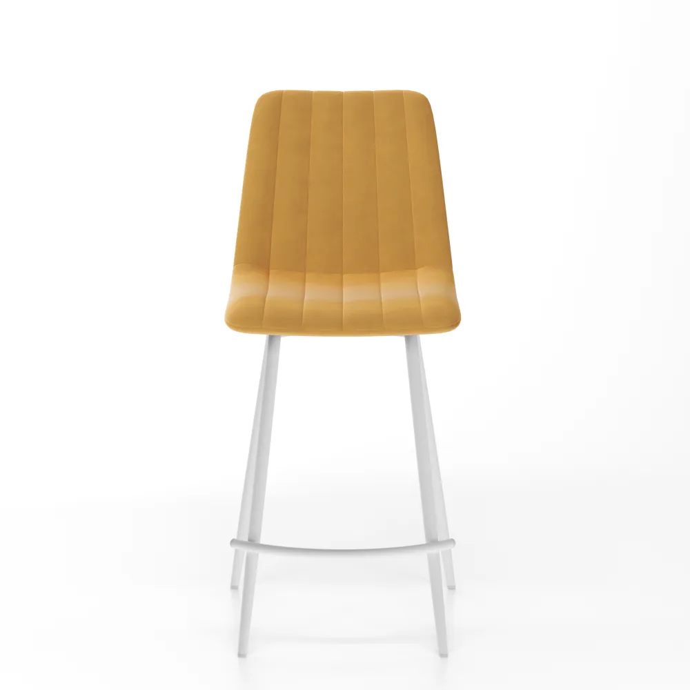 Стул полубарный М-ТРЕЙД Tubo|нубук горчичный/белый