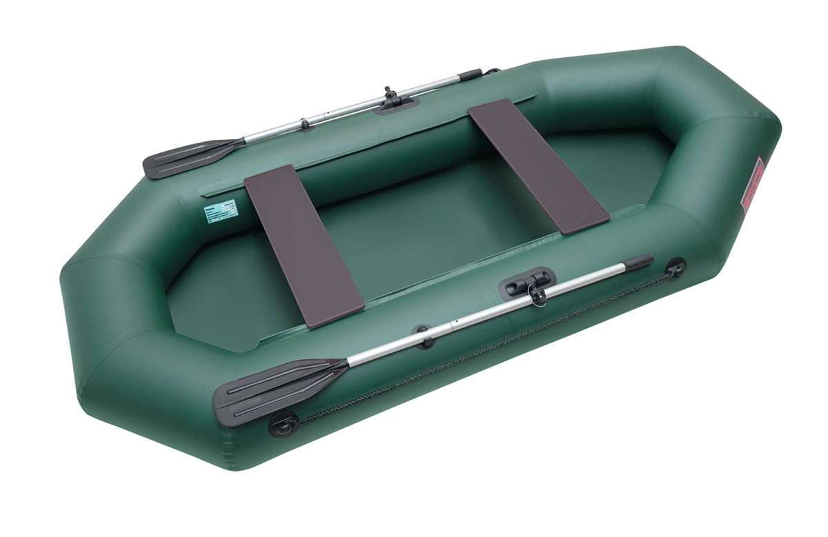 Лодка надувная ПВХ гребная ROGER Classic 2800, зеленый