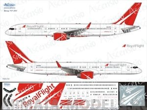 752-010 Декаль для самолета Boeing 757-200 RoyalFlight 1/144