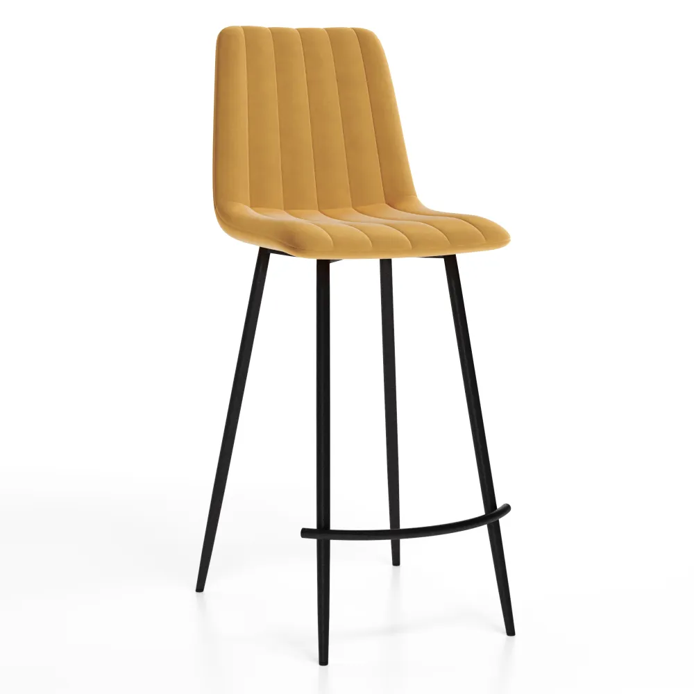 Стул полубарный М-ТРЕЙД Tubo|нубук горчичный/черный