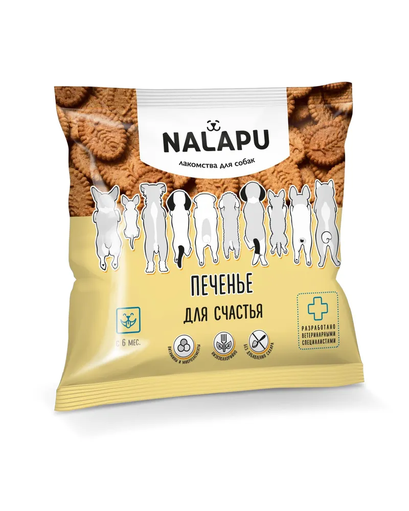 

Лакомство для собак Nalapu Печенье для счастья, 12 шт по 115 г