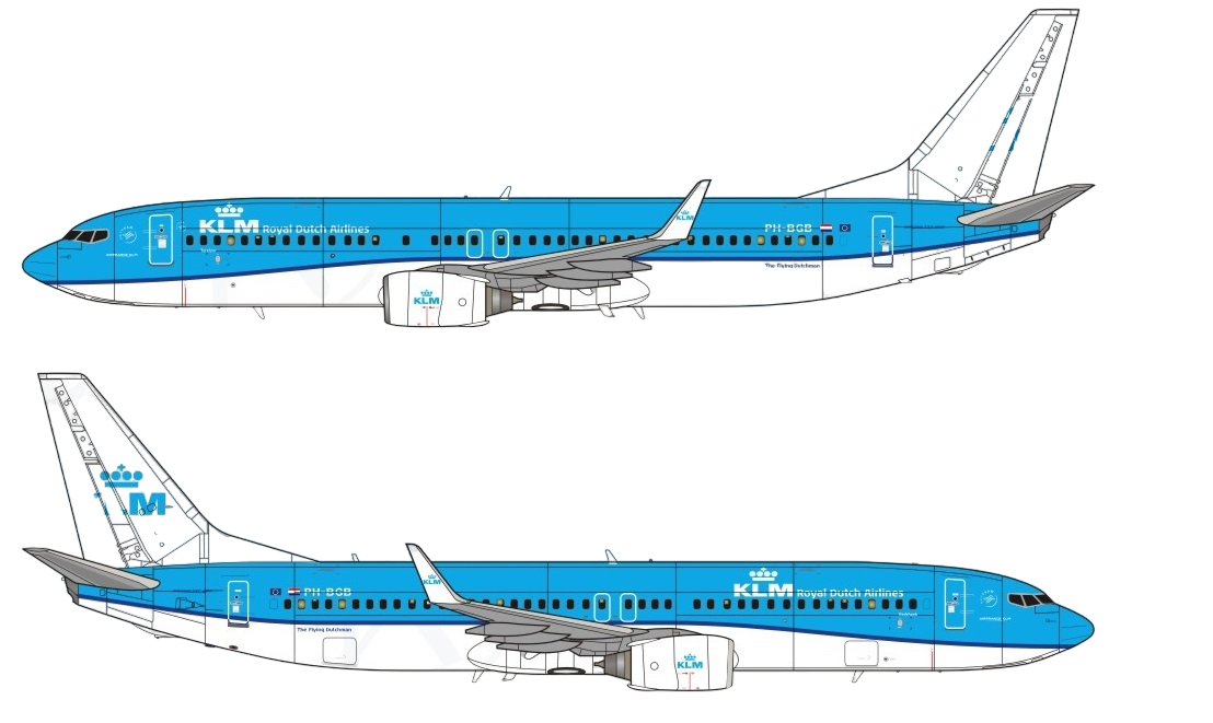 738-039 Декаль для самолета Boeing 737-800 KLM 1/144