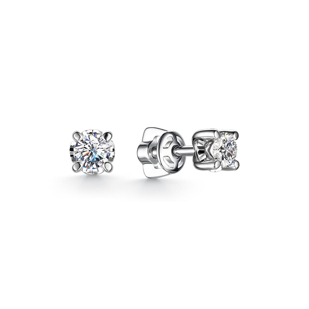 

Серьги из белого золота с бриллиантом АЛЬКОР 24231-200, 24231-200