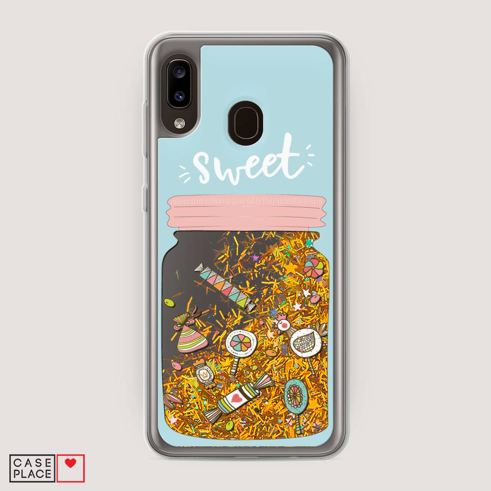 

Жидкий чехол с блестками "Конфетки в банке" на Samsung Galaxy A30, 27590-1
