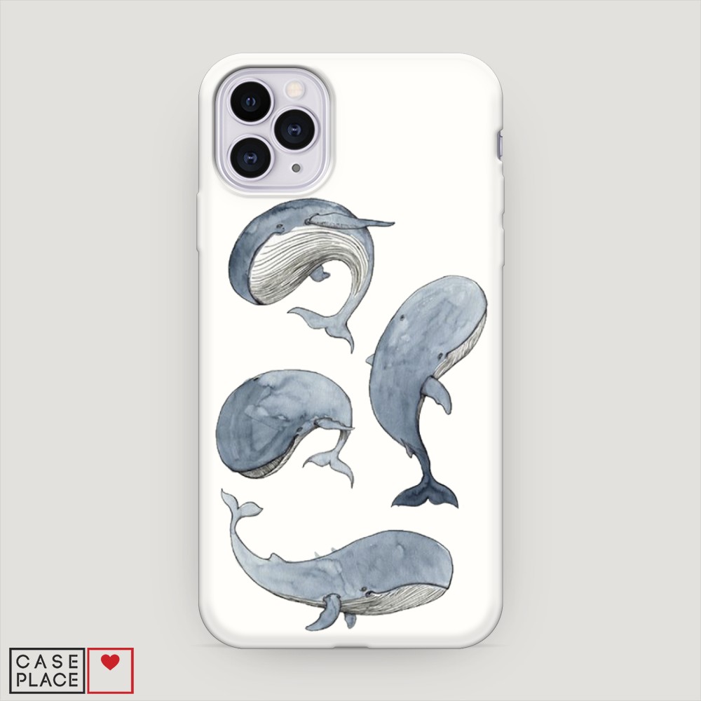 

Матовый силиконовый чехол "Киты" на Apple iPhone 11 Pro, 12357-1