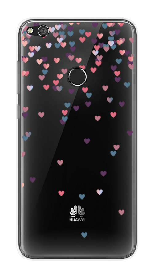 

Чехол на Honor 8 Lite/Huawei P8 Lite "Посыпка сердечки", Розовый;фиолетовый, 61550-3