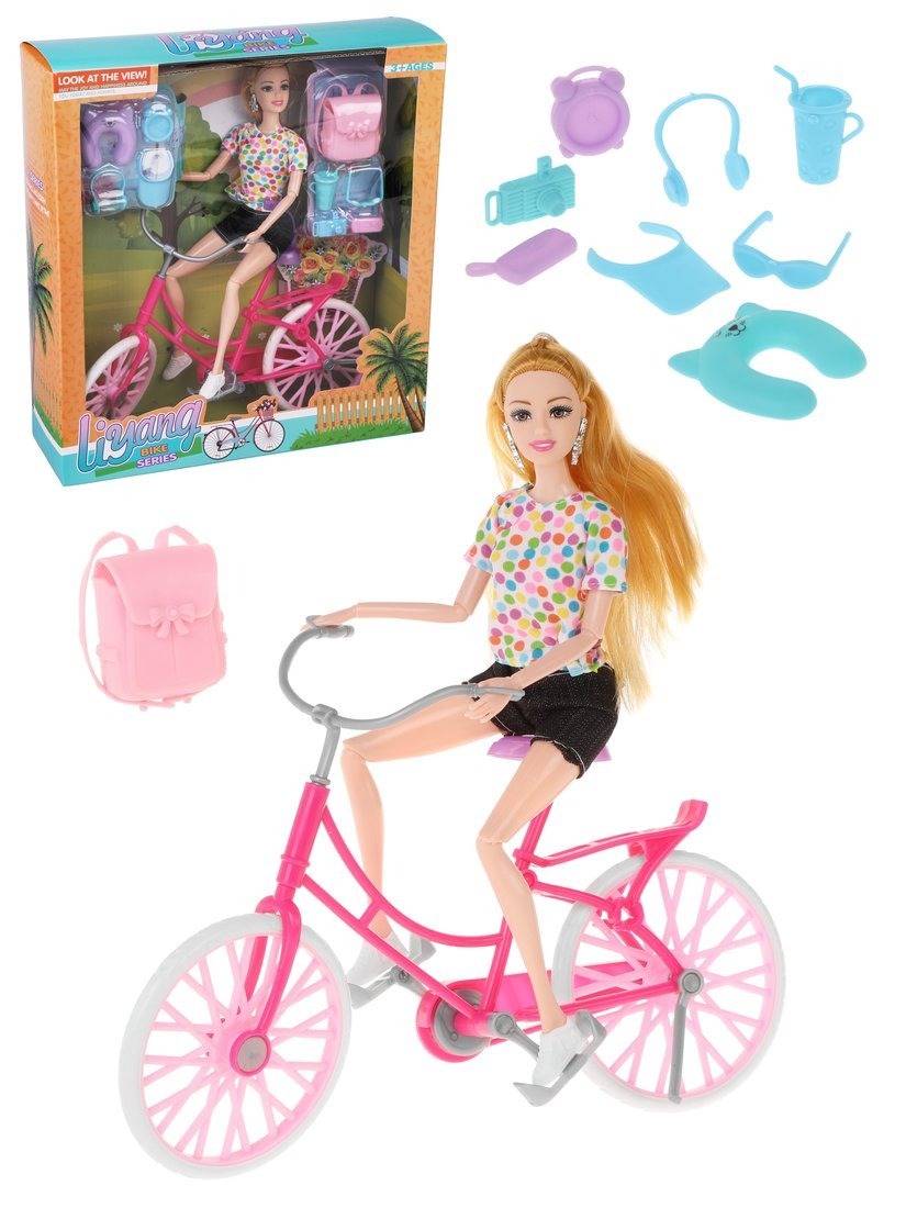 

Кукла Наша Игрушка "На прогулке", 29 см, с аксессуарами (LY519-D)