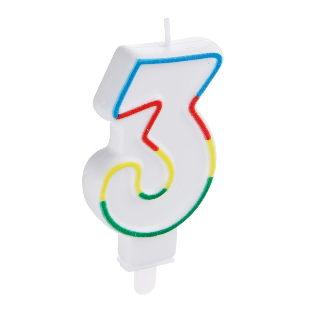 Свеча для торта Капитан Весельчак в форме цифры 3