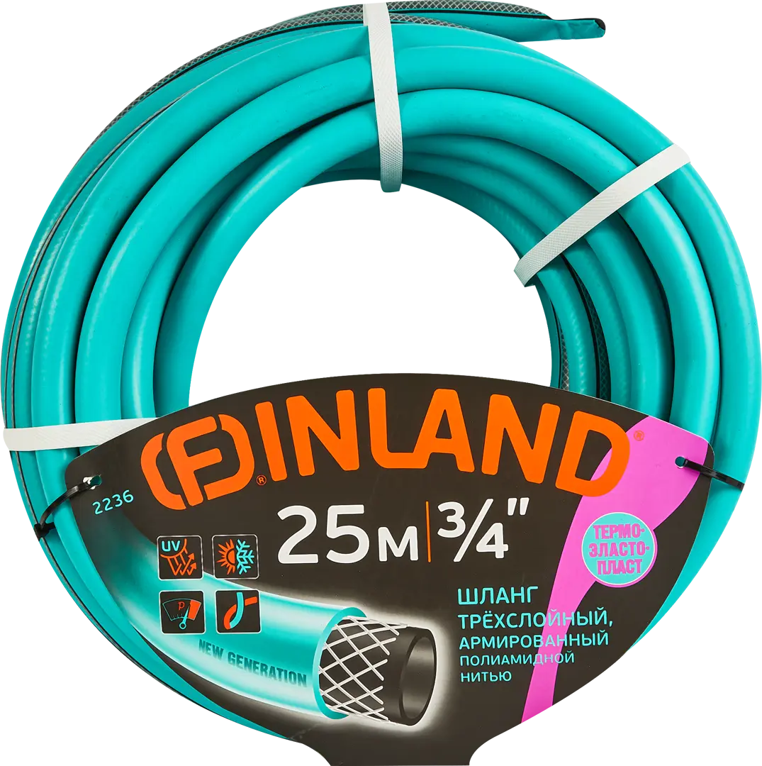 

Поливочный шланг Finland Aqua 2236 3/4" 25 м, Зеленый