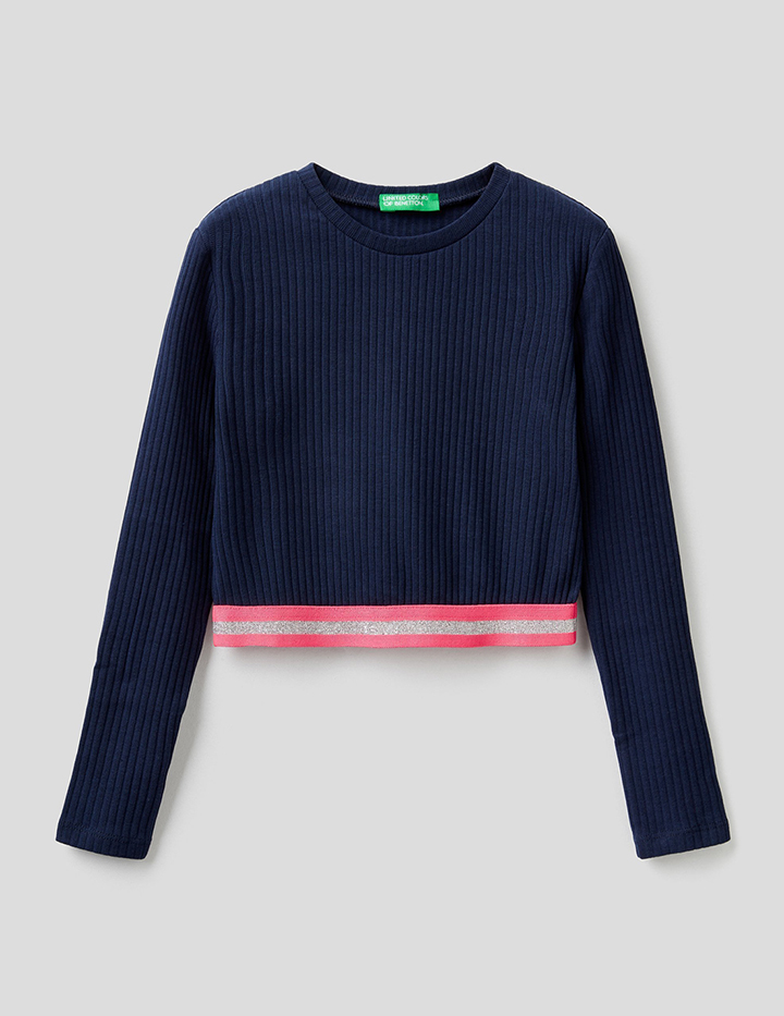 

Футболка для девочек Benetton цв. синий р.158, 21A_3F1AC15EX