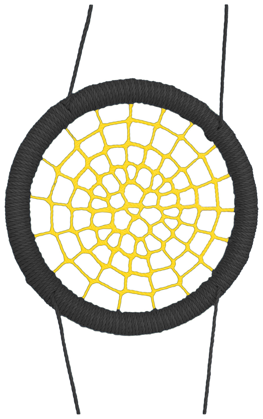 

Качели-гнездо подвесные STORK NEST Премиум d 140 см Обод Черный толщ. нити 15 мм желтый, Черный;желтый