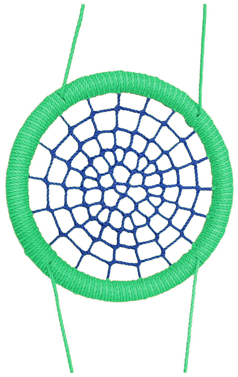 Качели-гнездо подвесные STORK NEST Премиум d 80 см Обод Зеленый толщ. нити 15 мм синий