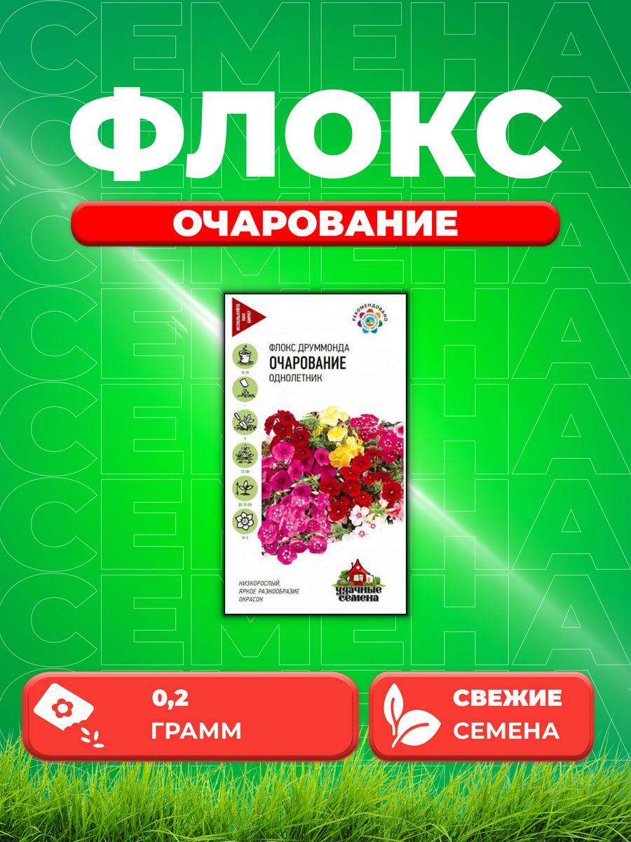 

Семена Флокс друммонда Очарование, смесь, 0,2г, Удачные