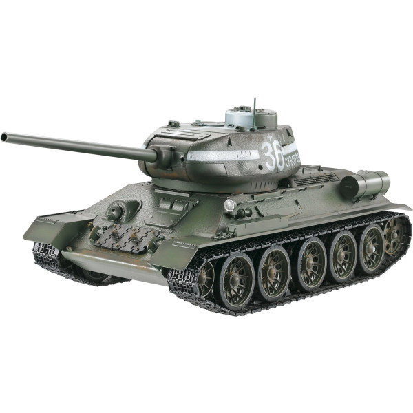 Радиоуправляемый танк Taigen Т-34/85 СССР 1:16 зеленый, звук, дым V3 - AS3909-B-GREEN танк радиоуправляемый т90 работает от аккумулятора стреляет вв пулями зеленый