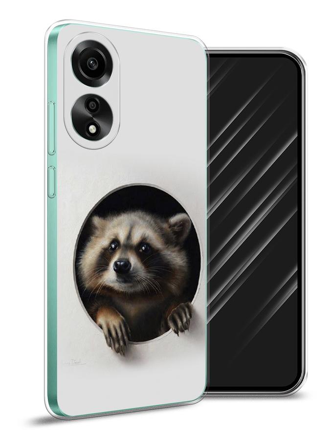 

Чехол Awog на Oppo A78 4G "Любопытный енот", Коричневый;черный;белый, 2514750-1
