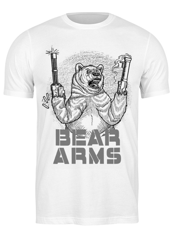 

Футболка мужская Printio Bear arms белая L, Белый, Bear arms