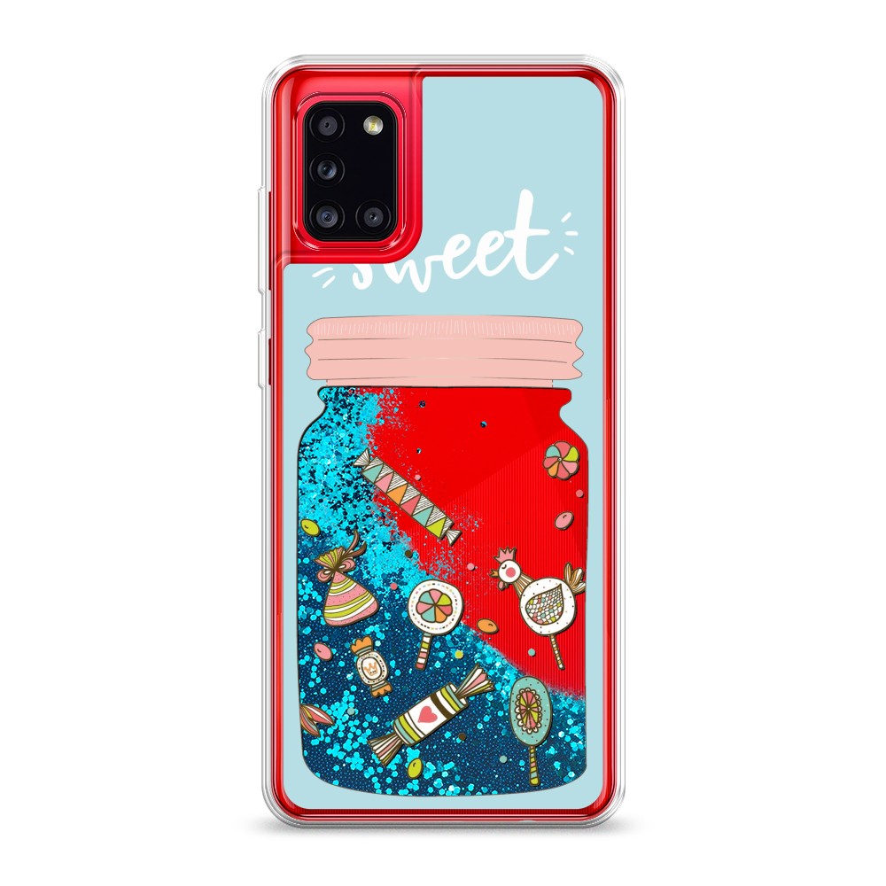 

Жидкий чехол с блестками "Конфетки в банке" на Samsung Galaxy A31, 2100393-1