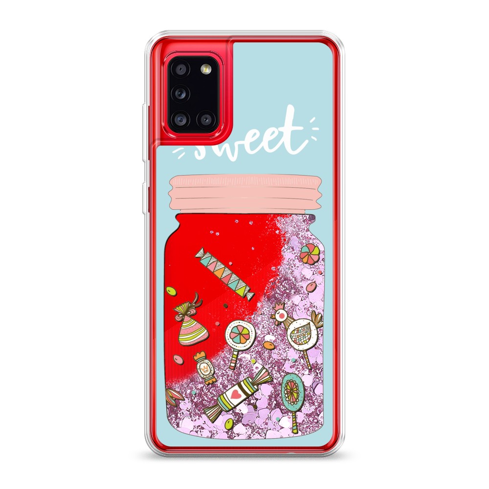 

Жидкий чехол с блестками "Конфетки в банке" на Samsung Galaxy A31