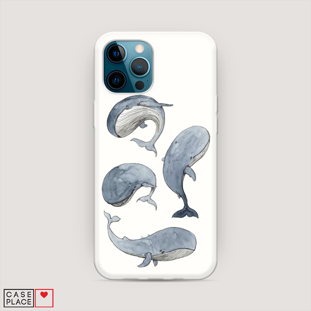 

Матовый силиконовый чехол "Киты" на Apple iPhone 12 Pro, 12857-1