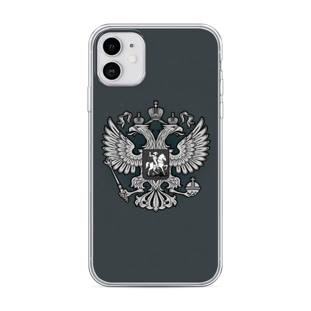 фото Чехол awog для apple iphone 11 "герб россии серый"