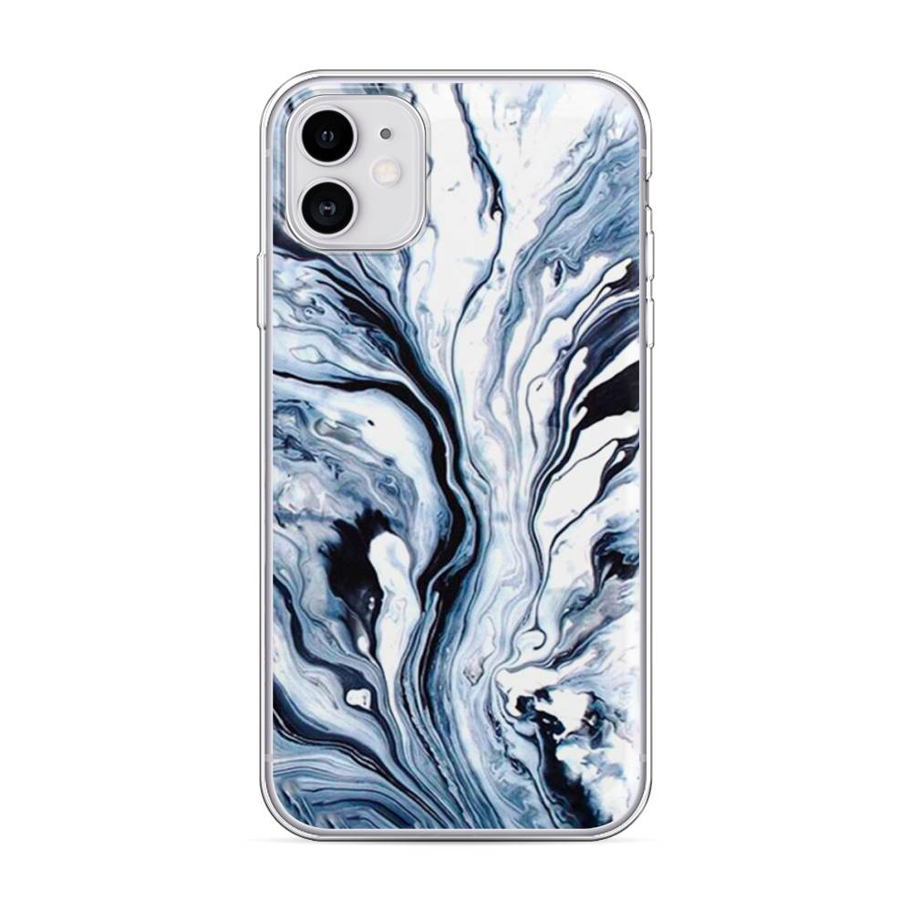 фото Чехол awog для apple iphone 11 "голубой минерал мрамор"